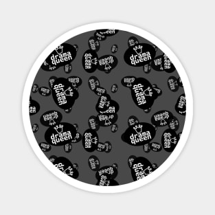 Pattern of Ovals with Drama Queen Typography Magnet